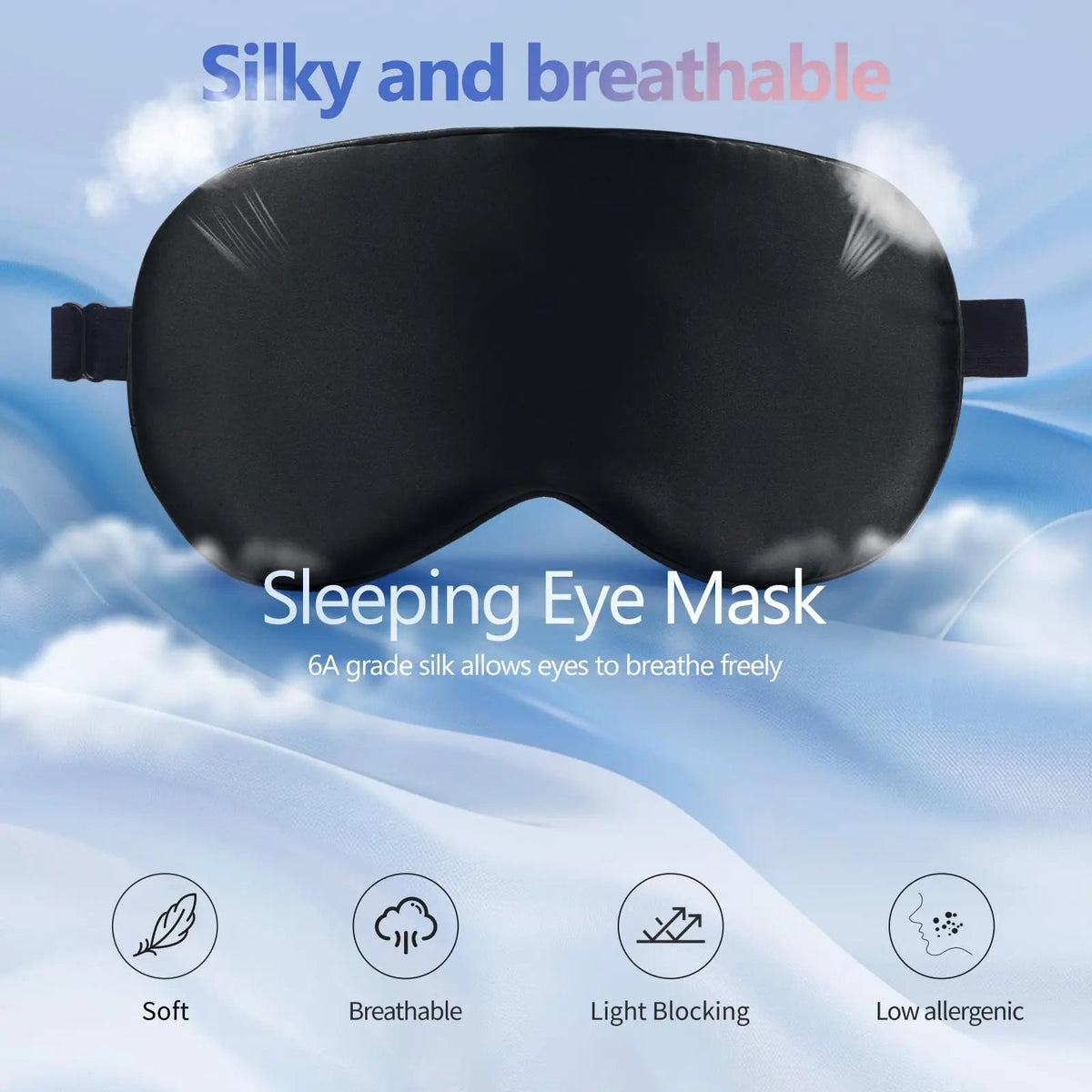 Cooling Gel Sleep Mask with 3D Contoured Eye Cups