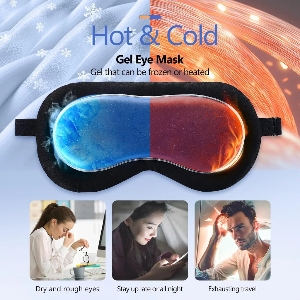 Cooling Gel Sleep Mask with 3D Contoured Eye Cups