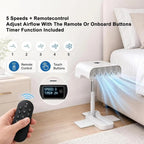 Rechargeable Bed Cooling Fan with Remote and 5 Speeds
