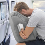 Inflatable Travel Pillow for Forward-Lean Seated Rest