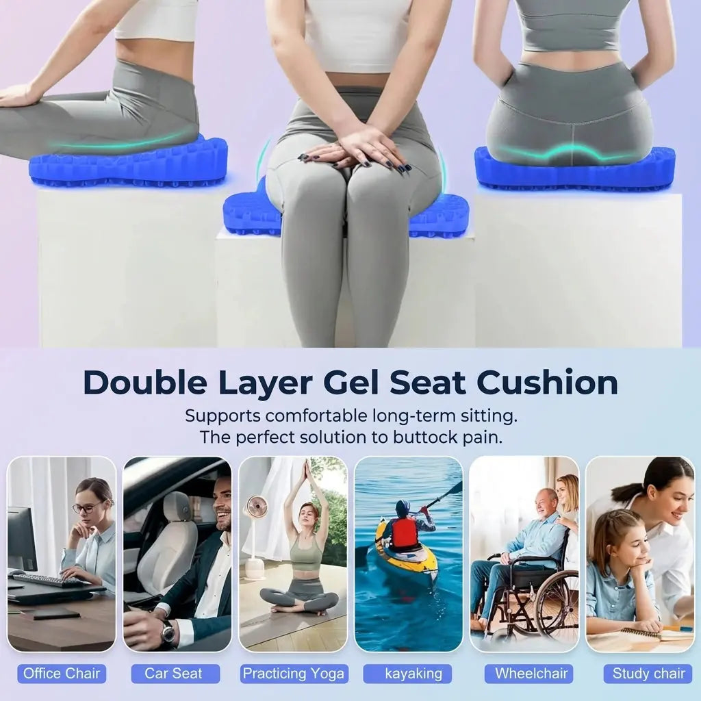 Honeycomb Gel Seat Cushion with Non-Slip Cover