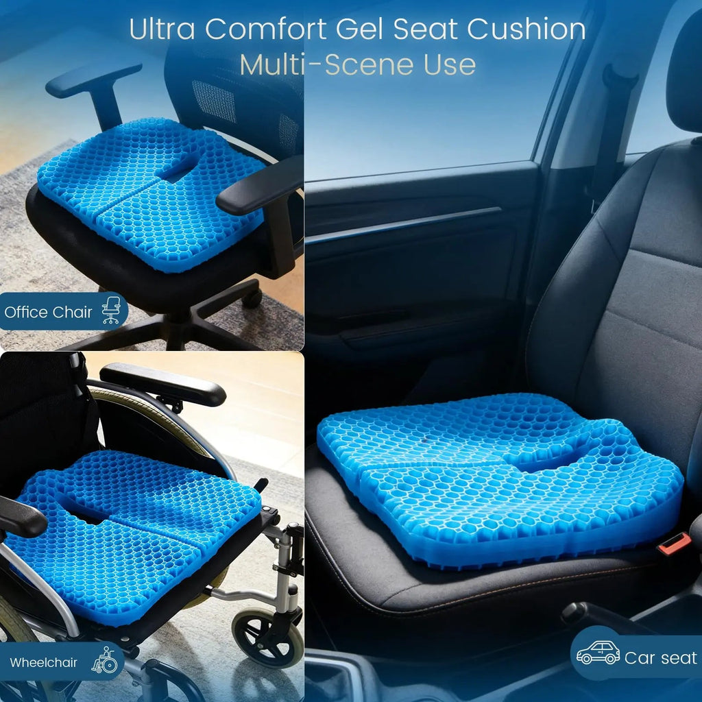 Honeycomb Gel Seat Cushion with Non-Slip Cover