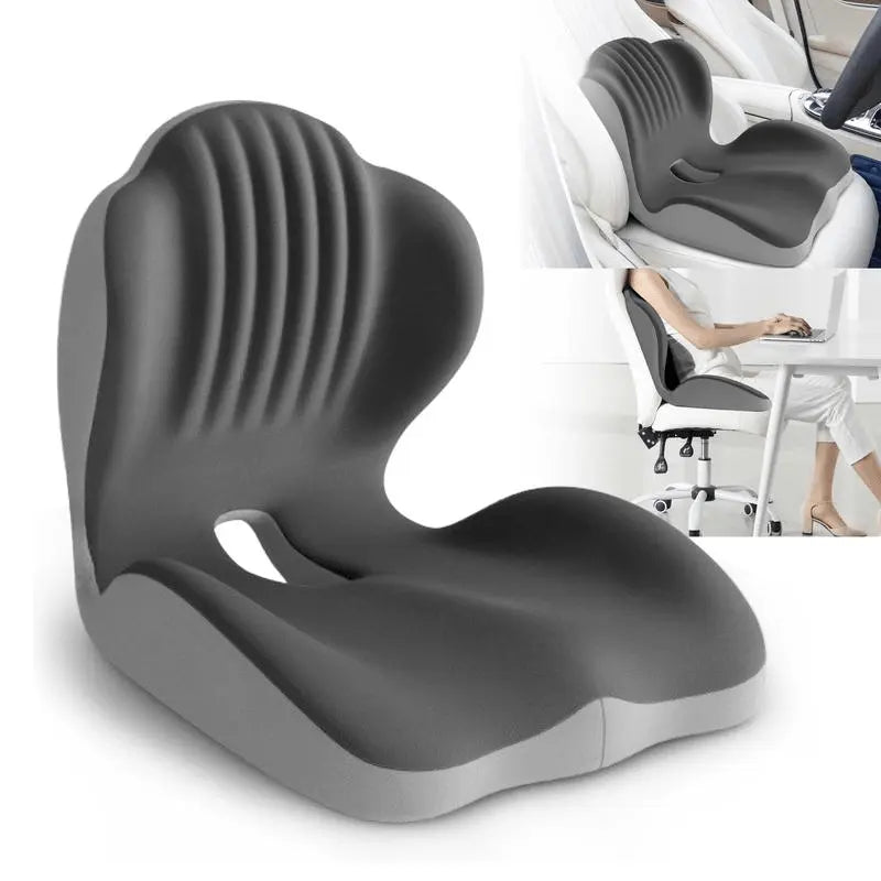 Memory Foam Seat Cushion with Integrated Back Support