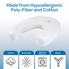U-Shaped Side Sleeper Pillow with Ear Well and Memory Foam