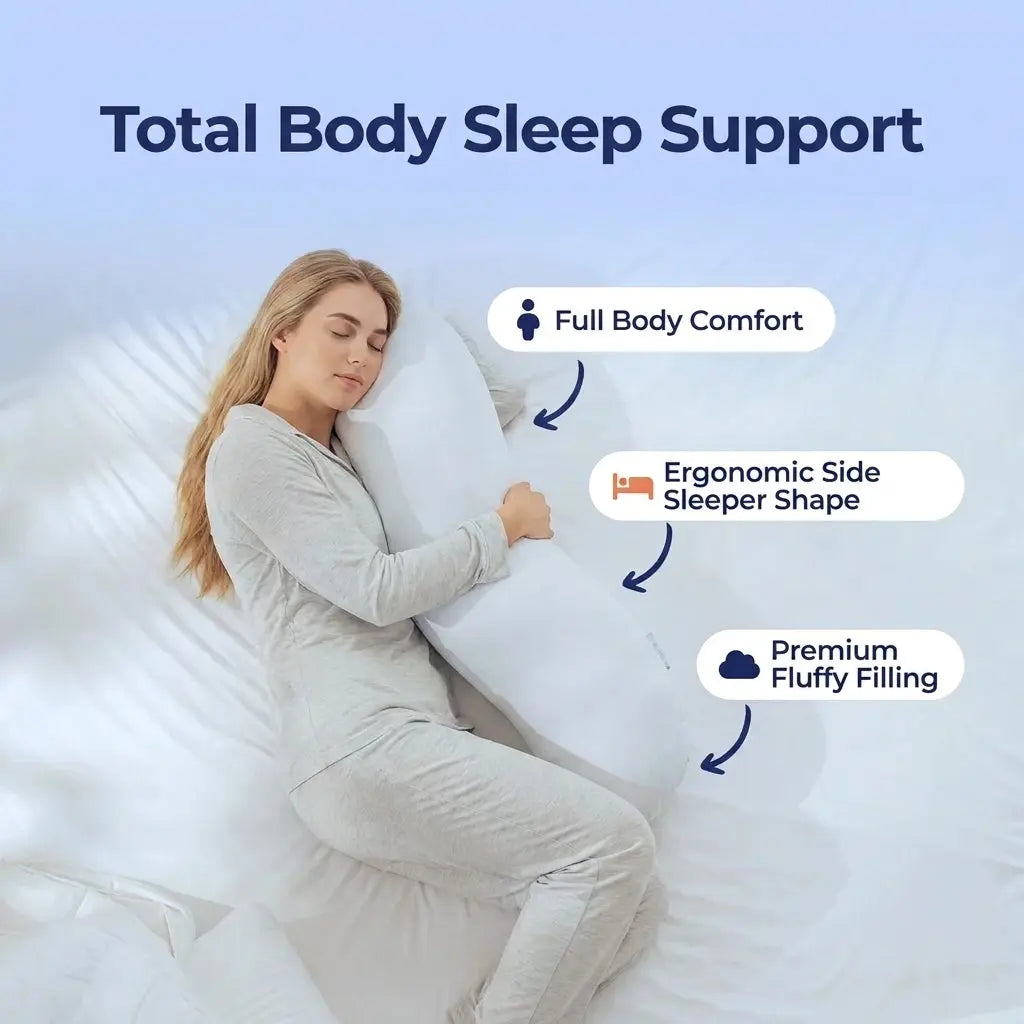 Double Wave Body Pillow for Side Sleepers, 41 Inch