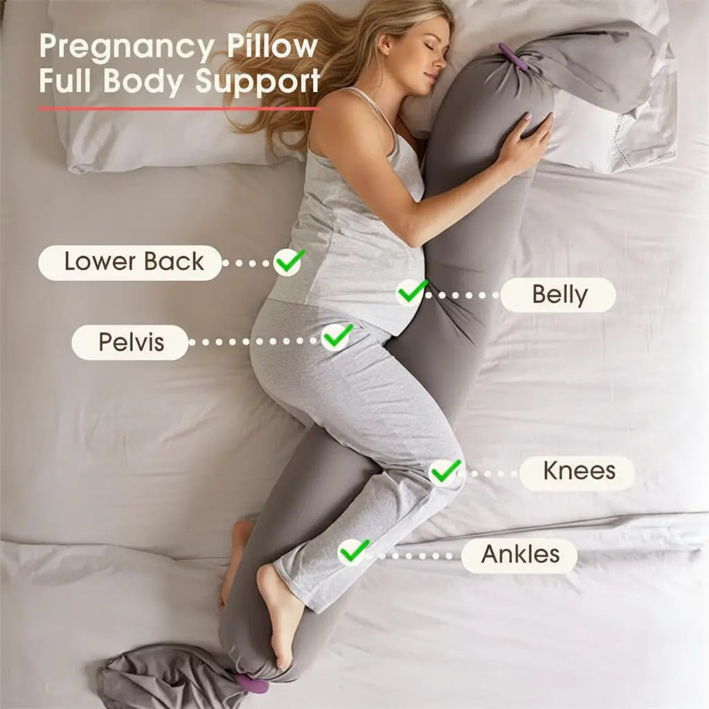 Adjustable Full Body Pregnancy Pillow with Cotton Cover