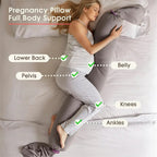 Adjustable Full Body Pregnancy Pillow with Cotton Cover