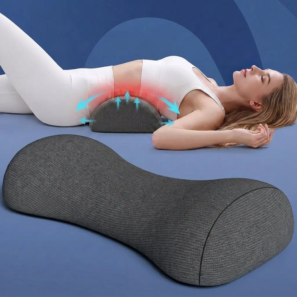 Contoured Lumbar Support Pillow with Memory Foam