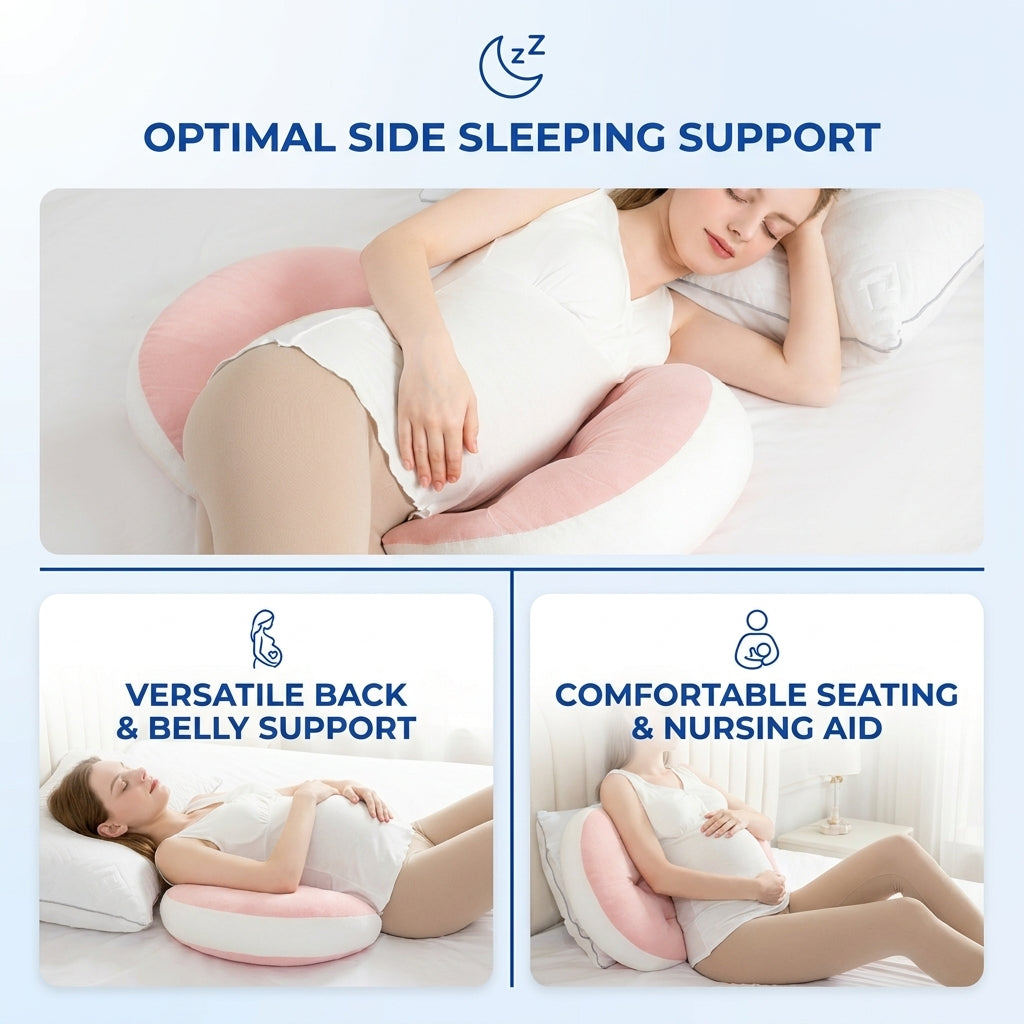 U-Shaped Maternity Support Pillow with Cotton Cover