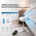Rechargeable Bed Cooling Fan with Remote and 5 Speeds