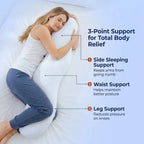Double Wave Body Pillow for Side Sleepers, 41 Inch