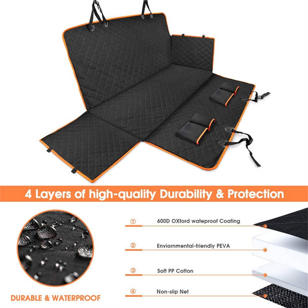 Waterproof Dog Car Seat Cover with Hammock and Side Flaps