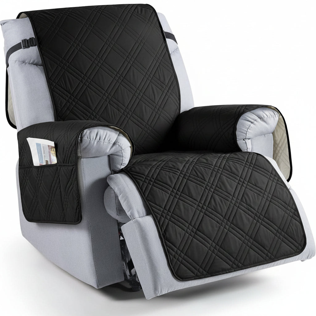 Waterproof Microfiber Recliner Cover with Storage Pockets