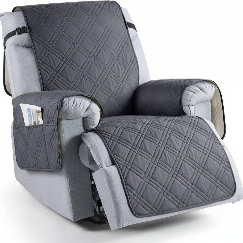 Waterproof Microfiber Recliner Cover with Storage Pockets