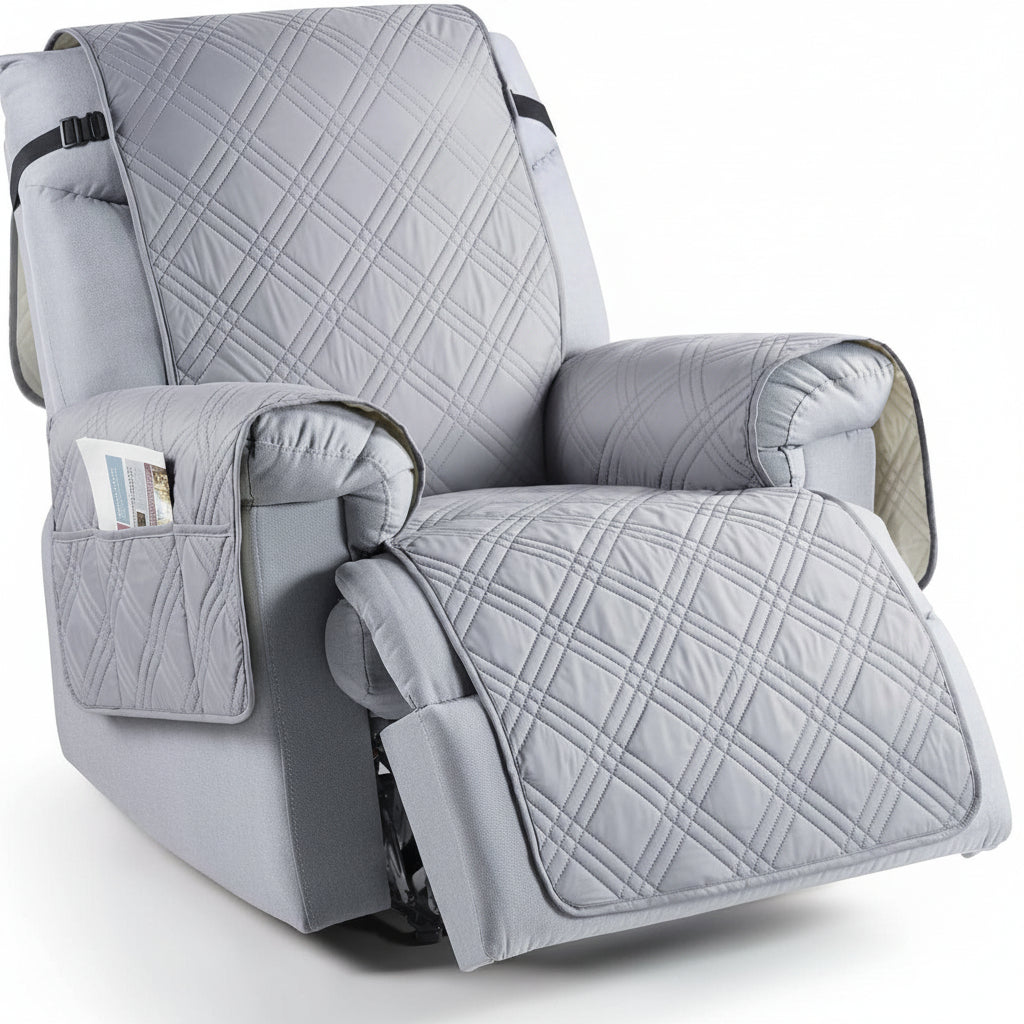 Waterproof Microfiber Recliner Cover with Storage Pockets