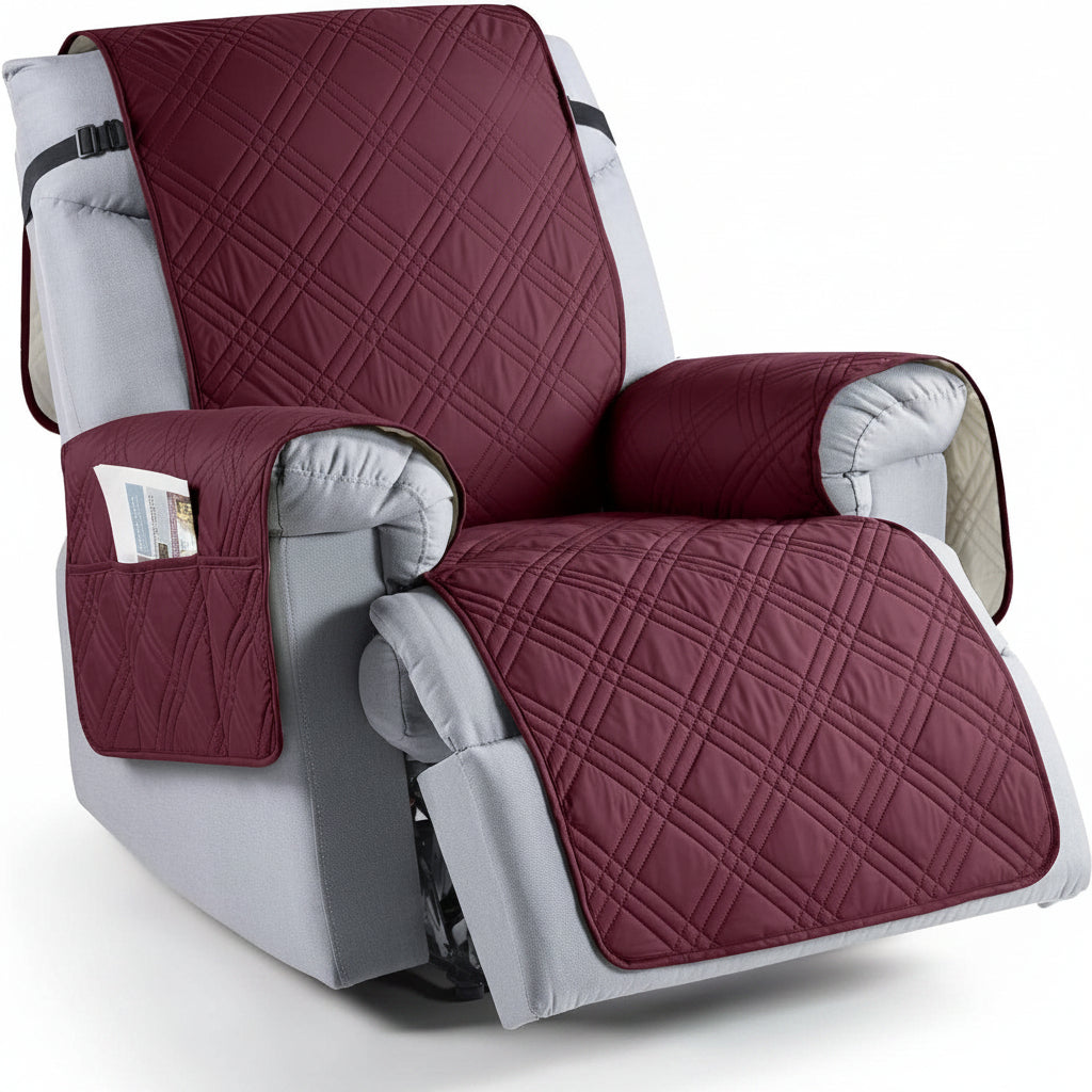 Waterproof Microfiber Recliner Cover with Storage Pockets