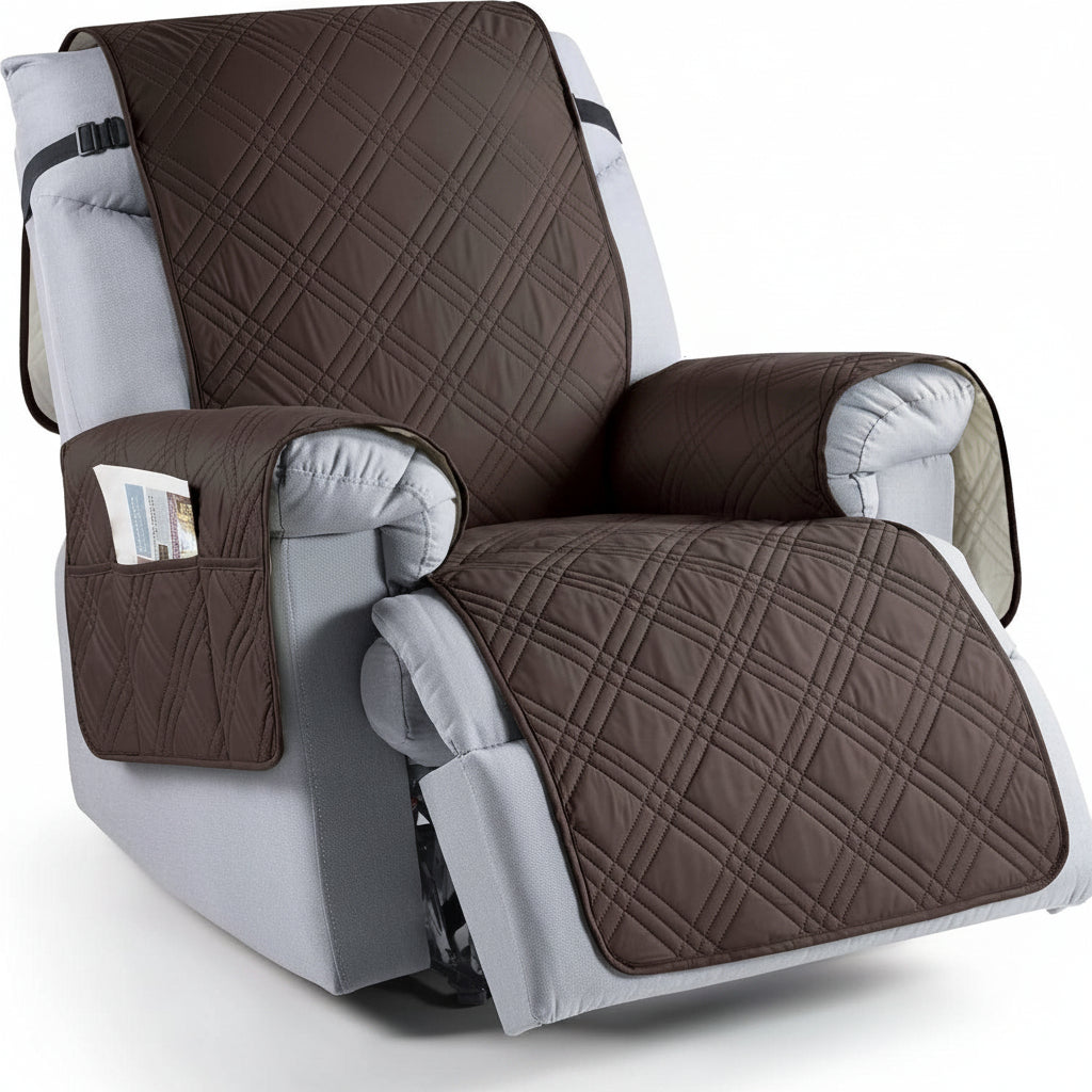 Waterproof Microfiber Recliner Cover with Storage Pockets
