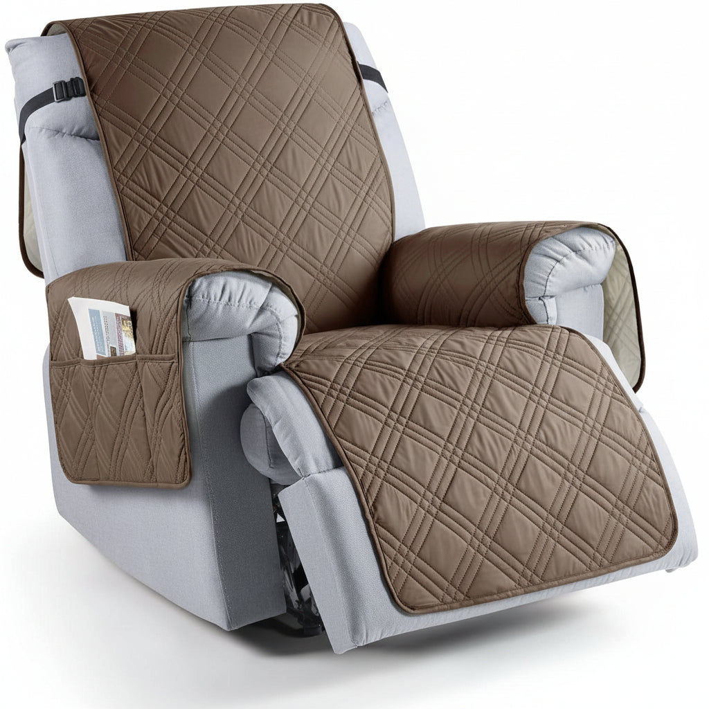 Waterproof Microfiber Recliner Cover with Storage Pockets