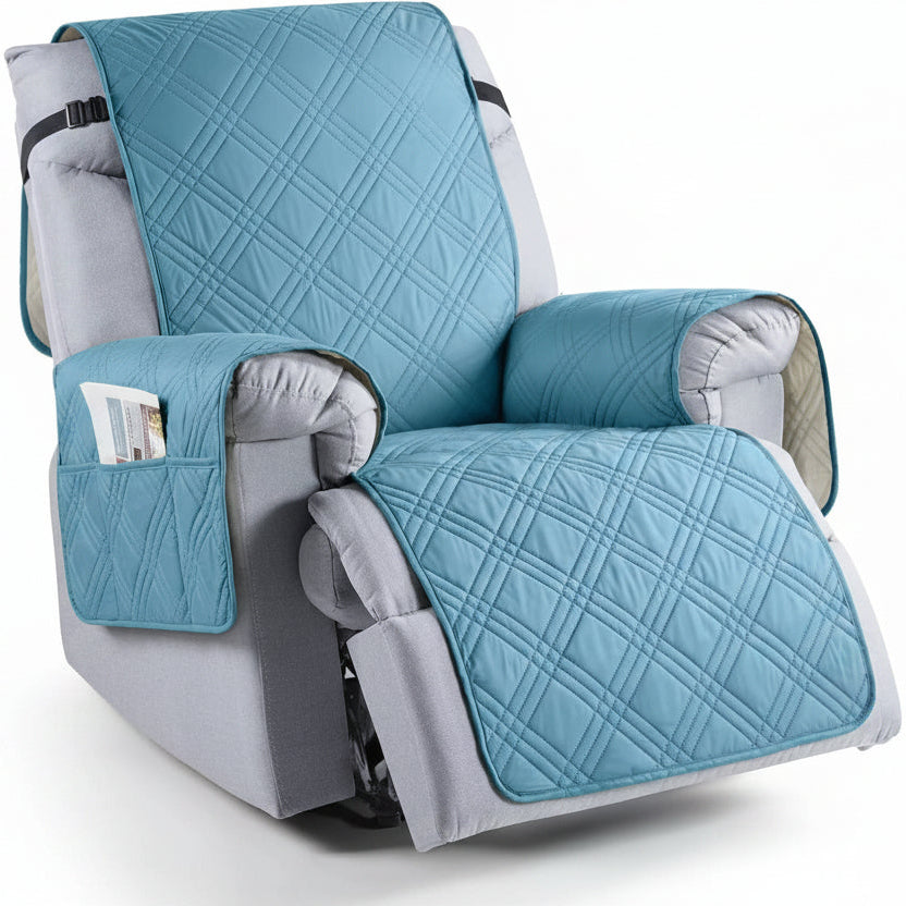 Waterproof Microfiber Recliner Cover with Storage Pockets
