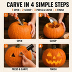 36 Piece Pumpkin Carving Kit with 20 Stencils & LEDs