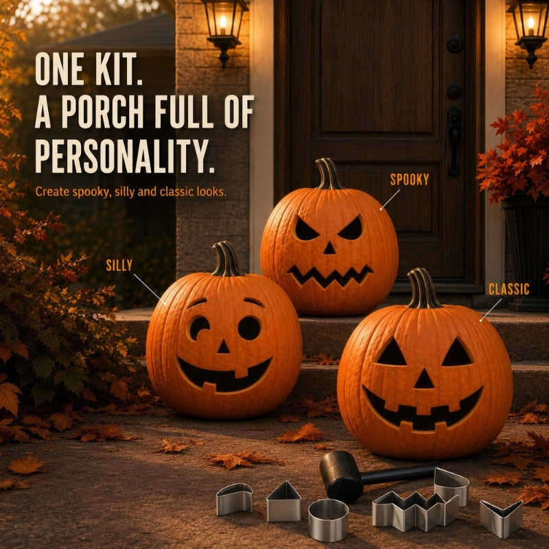36 Piece Pumpkin Carving Kit with 20 Stencils & LEDs