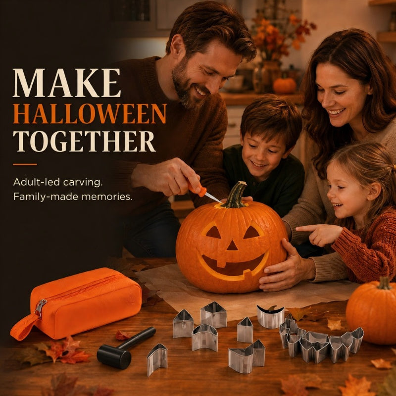 36 Piece Pumpkin Carving Kit with 20 Stencils & LEDs