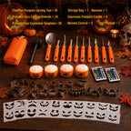 36 Piece Pumpkin Carving Kit with 20 Stencils & LEDs