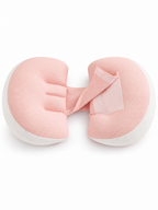 Pink maternity support pillow on a seamless white background