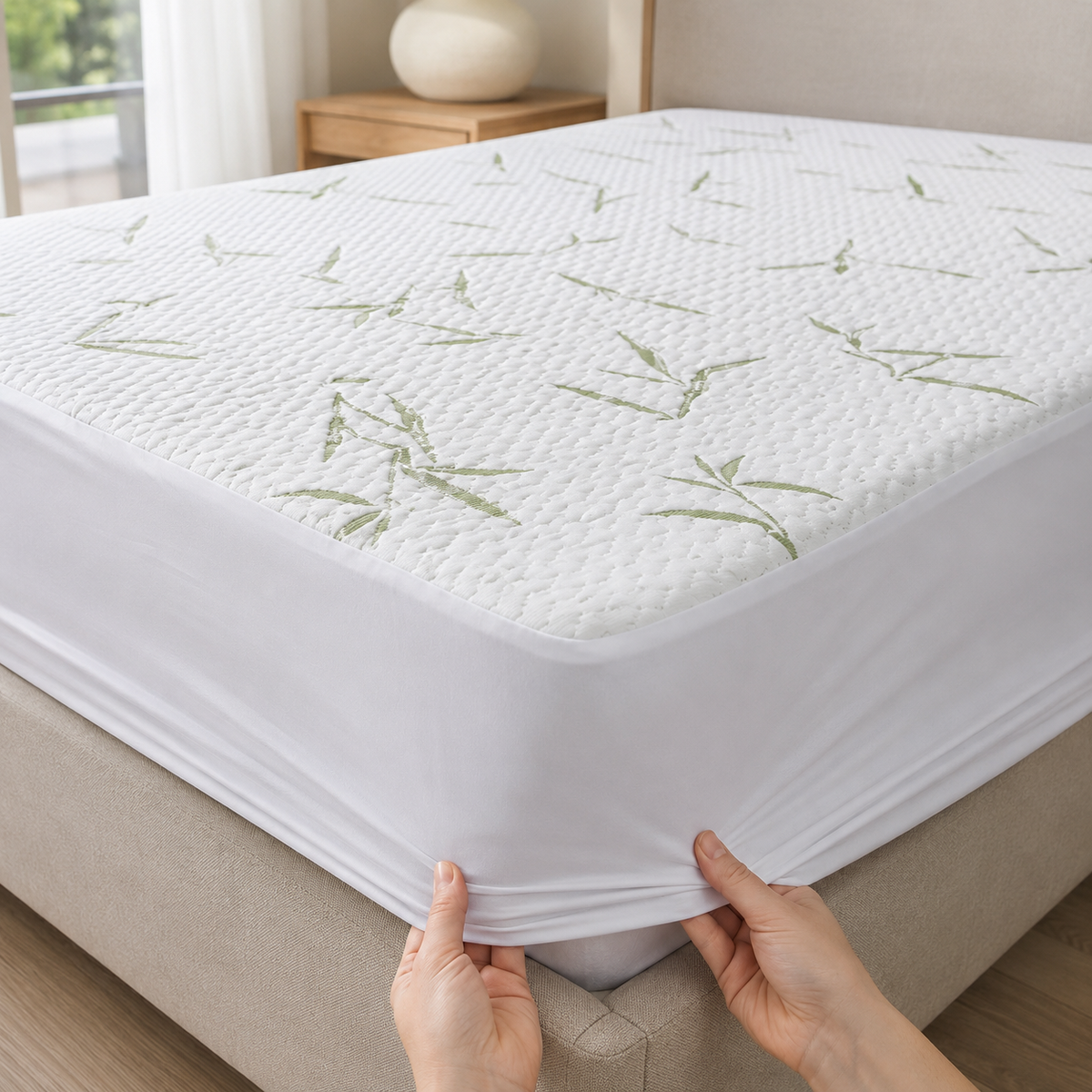 Bamboo Mattress Protector, Waterproof lifestyle image 2