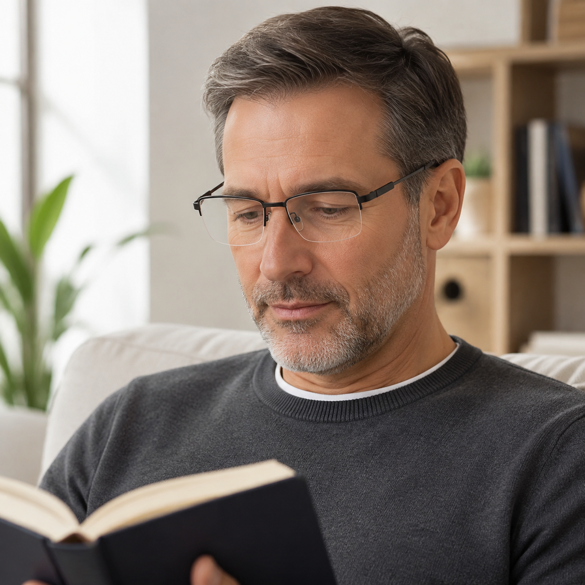 Progressive Multifocal Reading Glasses, Blue Light in use – lifestyle photo 1