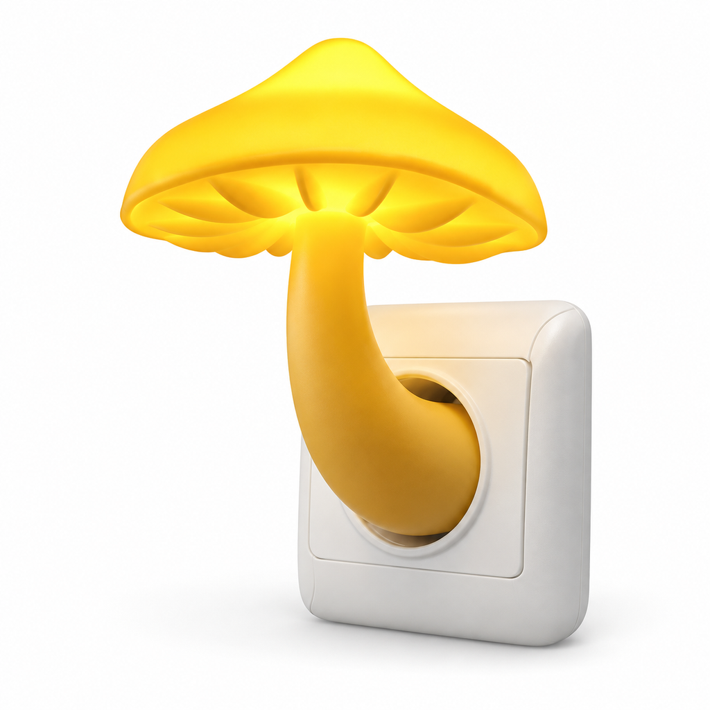 Modern Mushroom Accent Night Light on white background