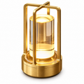 Decorative Crystal LED Lantern in gold frame on white background