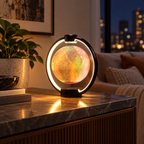 Multicolor Levitating Moon Lantern on a living room console