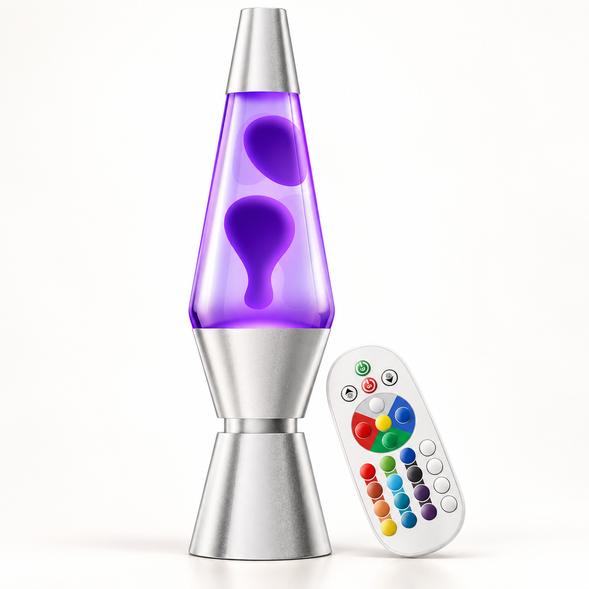 Classic Colorful Lava Table Lamp on warm white background