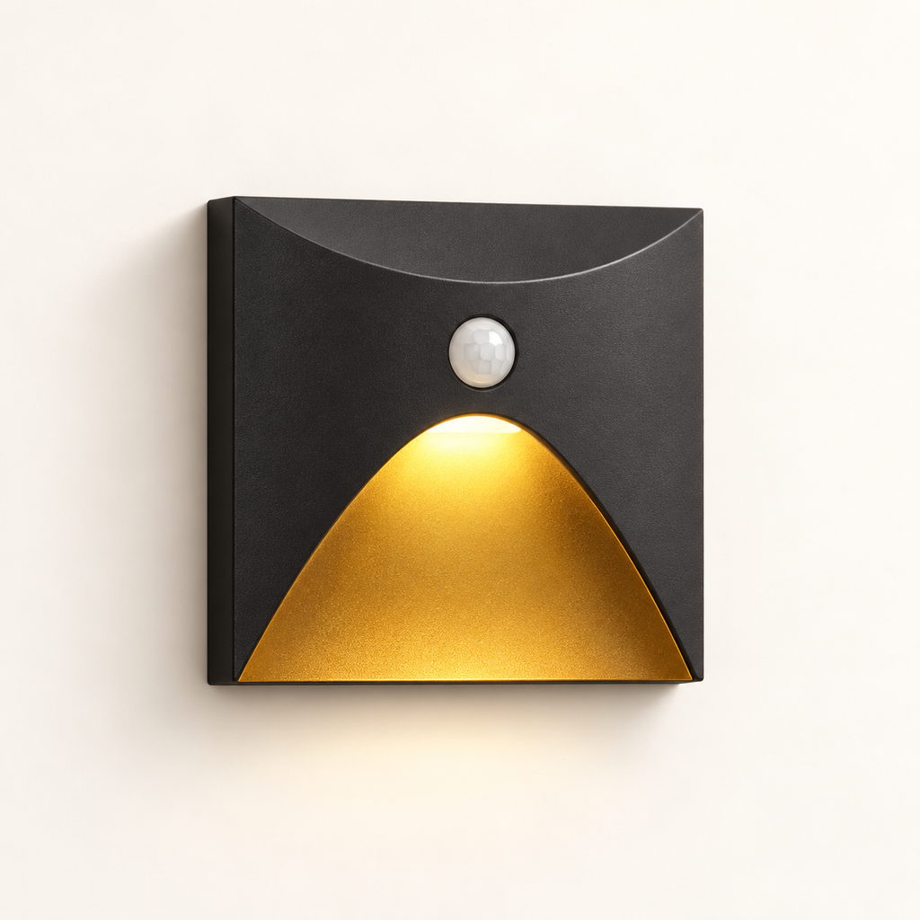 LuminiPath motion sensor wall light on warm white background