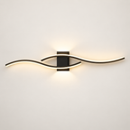 Modern long LED wall light bar on warm white background