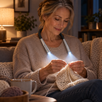 LED neck reading lamp providing hands-free illumination for detailed needlework