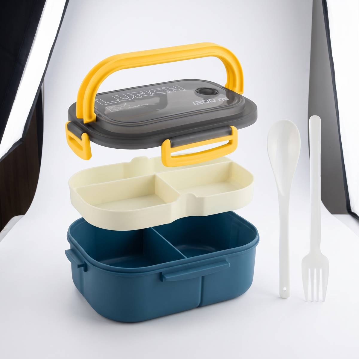 Sealed 2-Layer Bento Lunch Box on white background