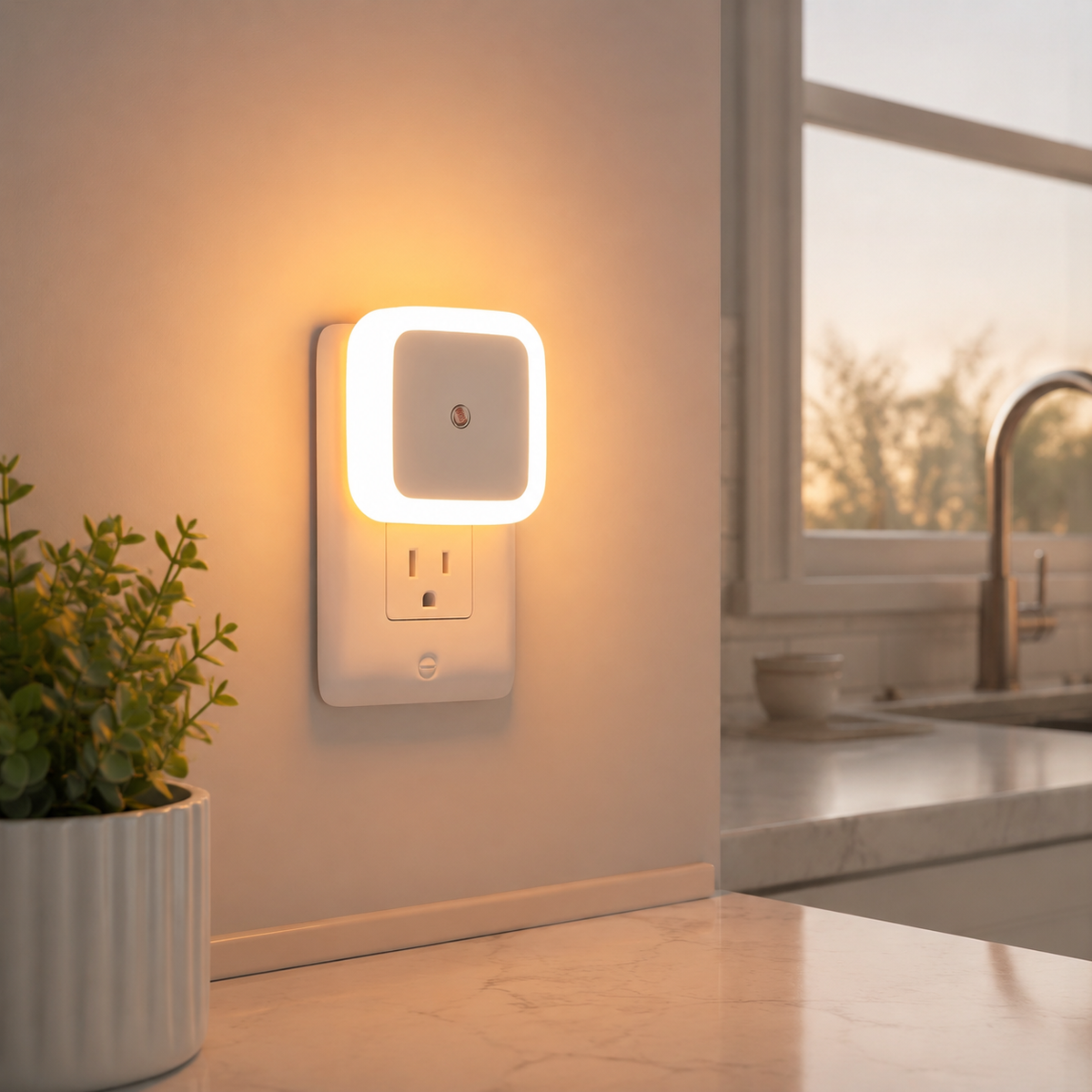 Smart Sensor LED Plug-In Night Light 4-Pack lifestyle image 3