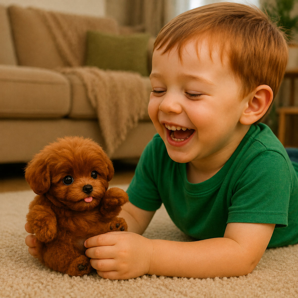 Lifelike Battery-Powered Robot Puppy Companion Toy in use – lifestyle photo 1