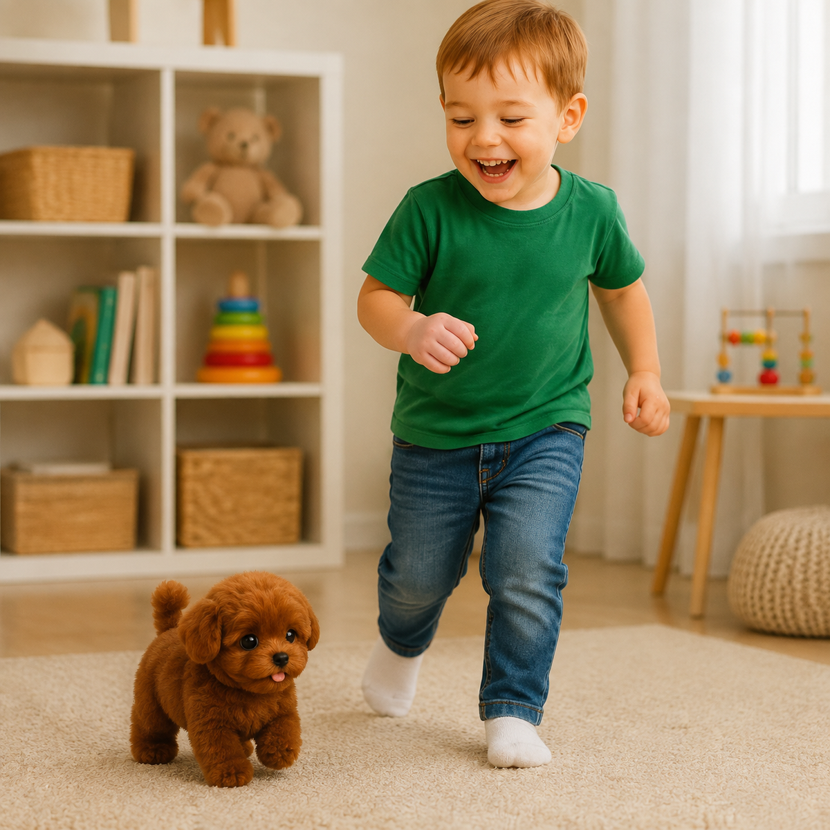 Lifelike Battery-Powered Robot Puppy Companion Toy in use – lifestyle photo 2