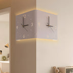 Backlit LED Silent Wall Clock installed in a modern corner interior