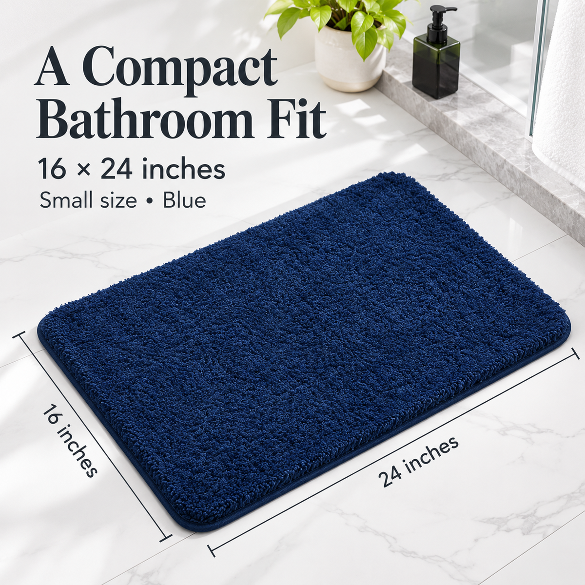 Absorbent Microfiber Bath Rug with Non-Slip Backing specification image 2