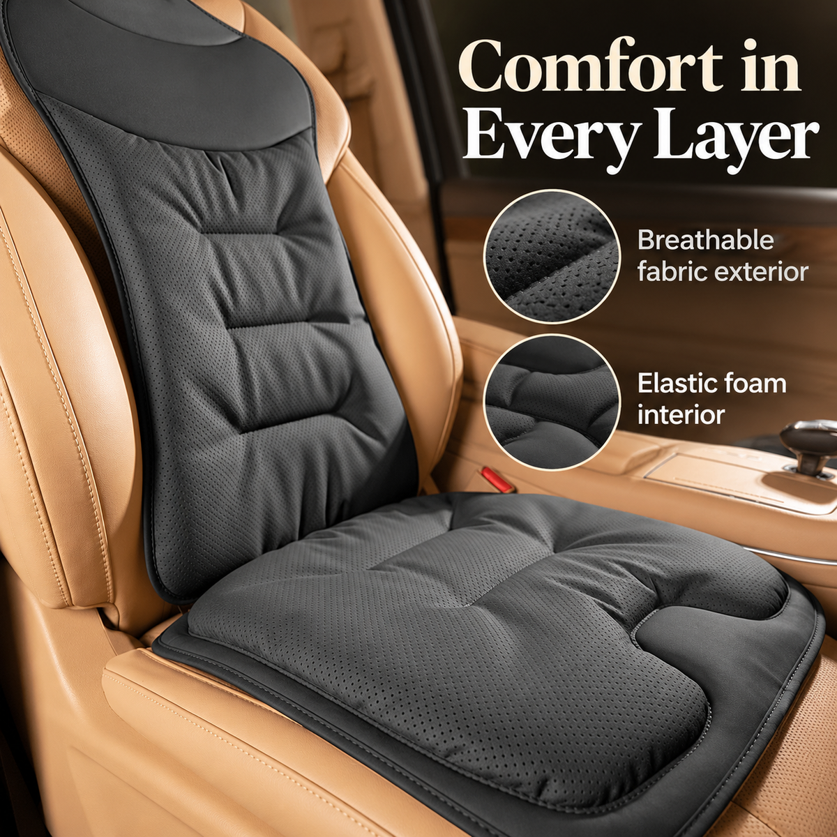 Ergonomic Car Lumbar Support Cushion with Washable Cover specification image 2