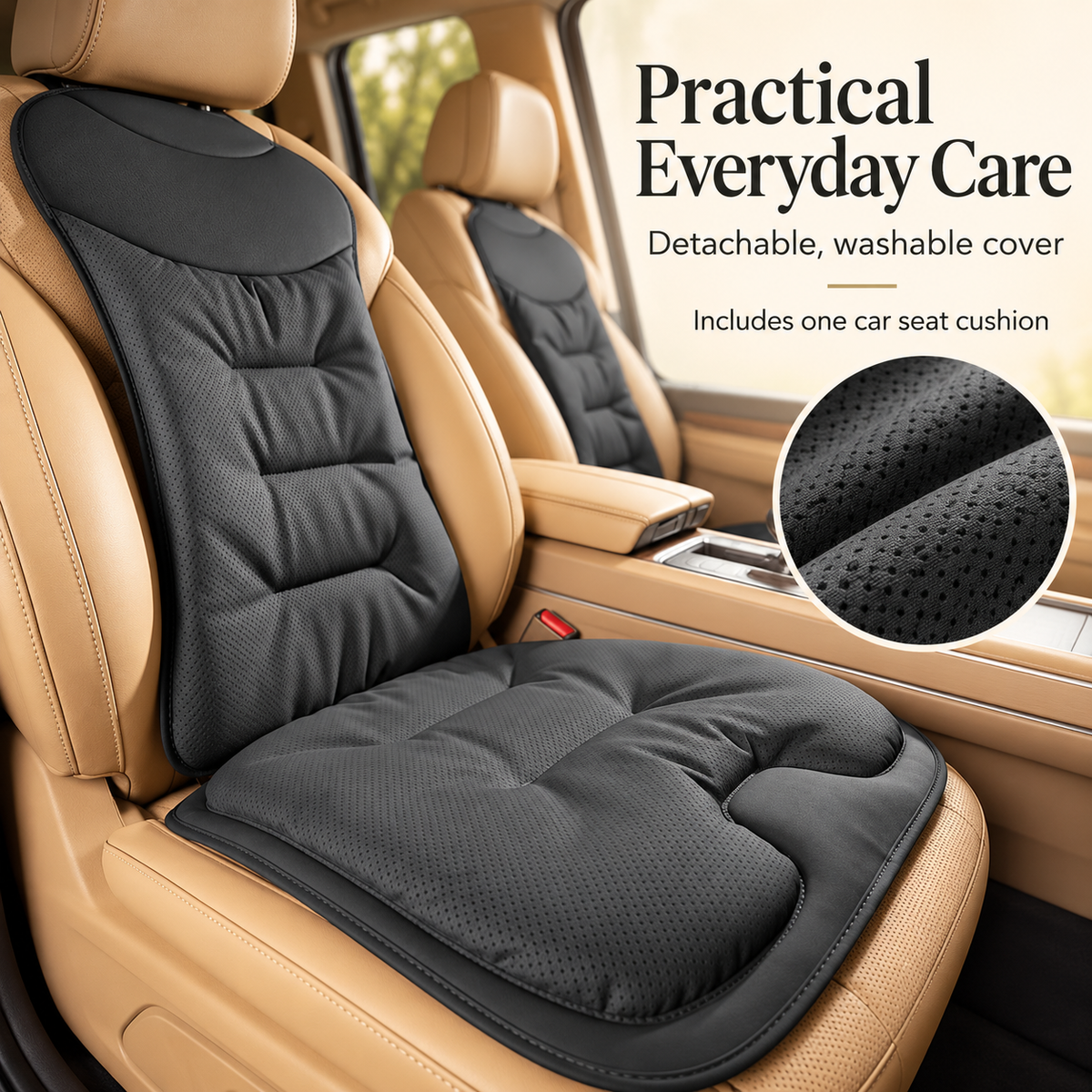 Ergonomic Car Lumbar Support Cushion with Washable Cover specification image 3