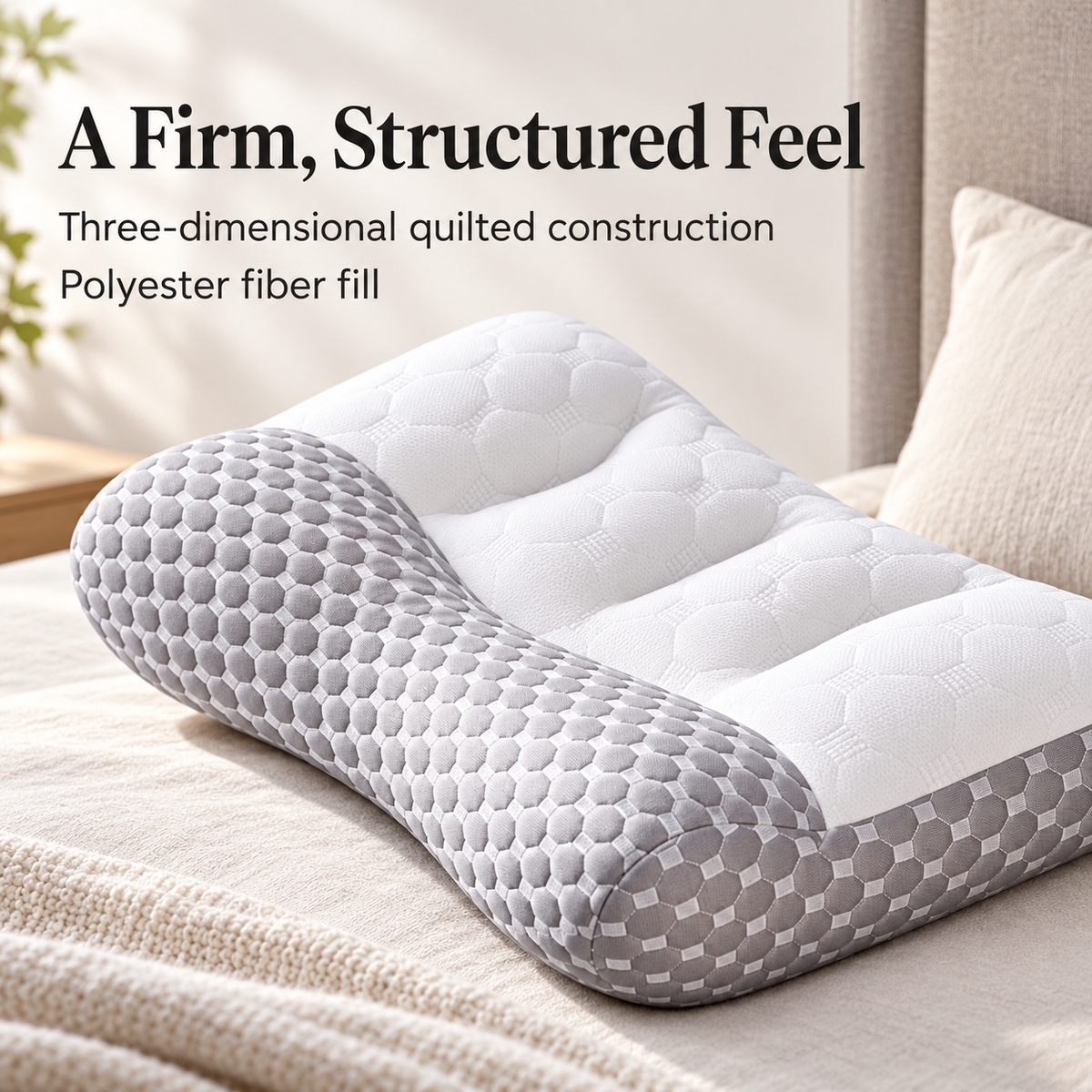 Firm Quilted Bed Pillow with 3 Loft Options specification image 2