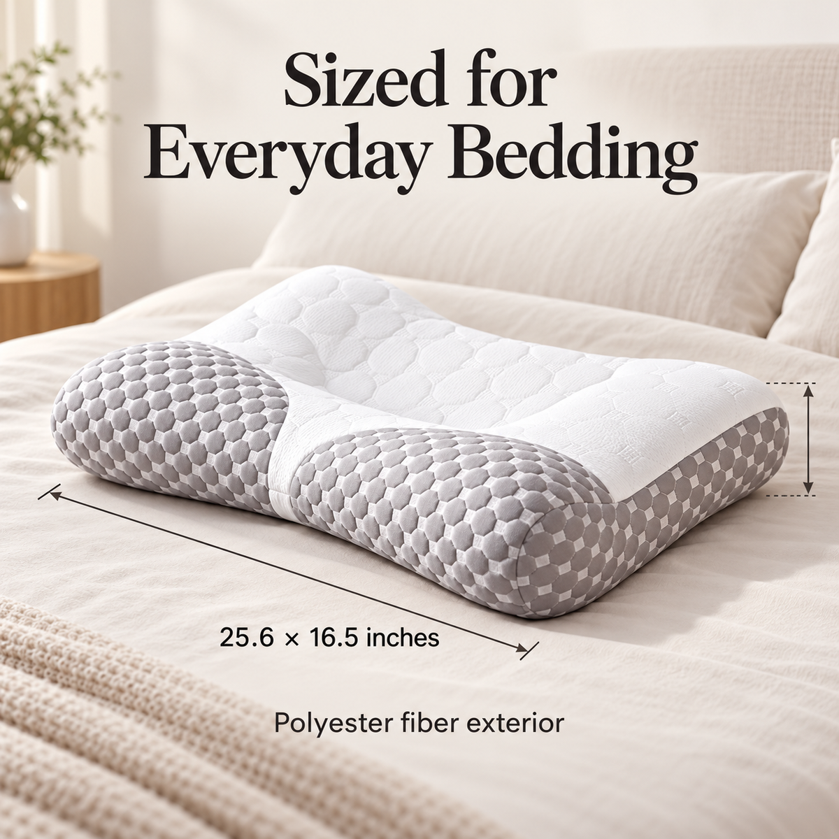 Firm Quilted Bed Pillow with 3 Loft Options specification image 3