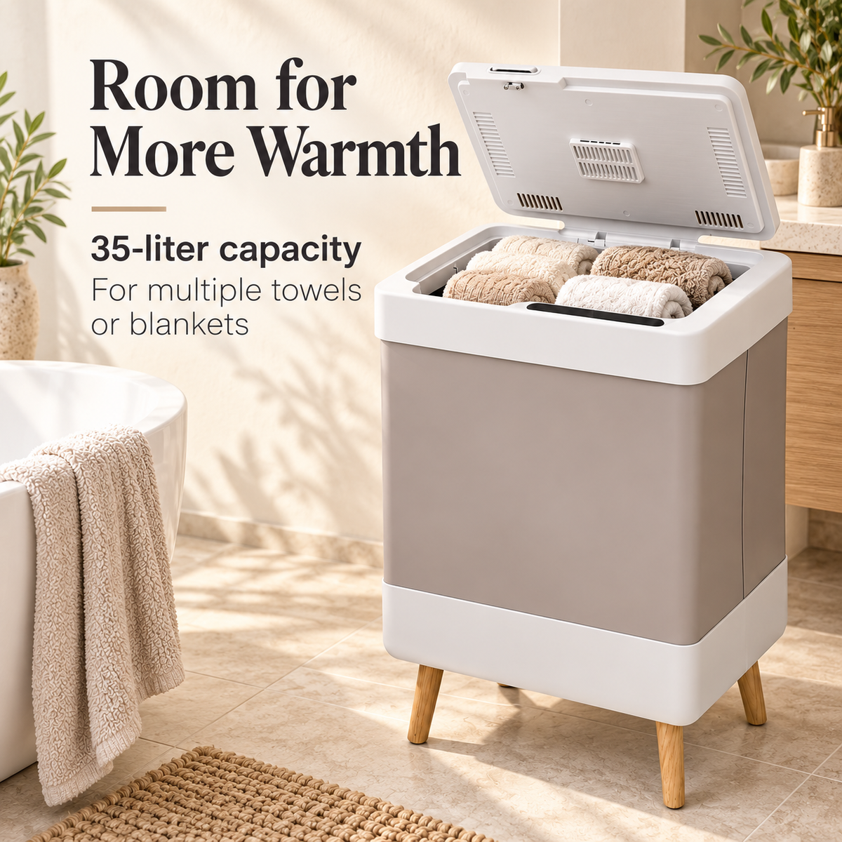 Foldable Extra-Large Towel Warmer Bucket specification image 1