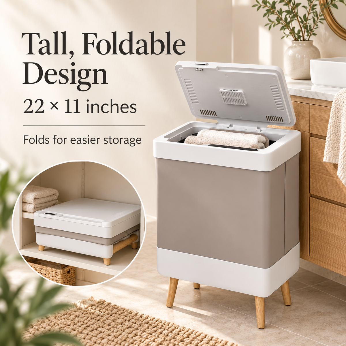 Foldable Extra-Large Towel Warmer Bucket specification image 3