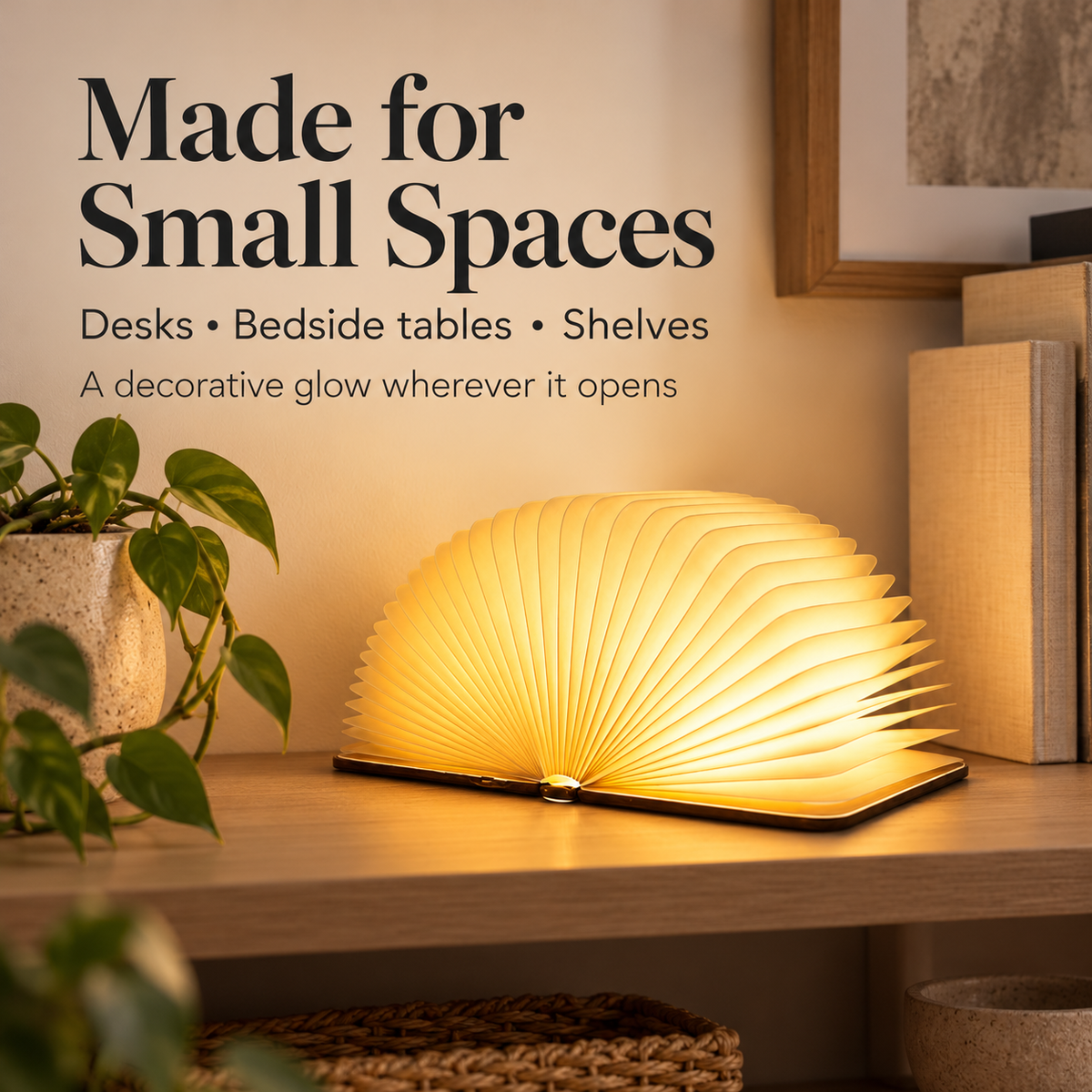 Foldable Rechargeable LED Book Light for Bedside Decor specification image 3